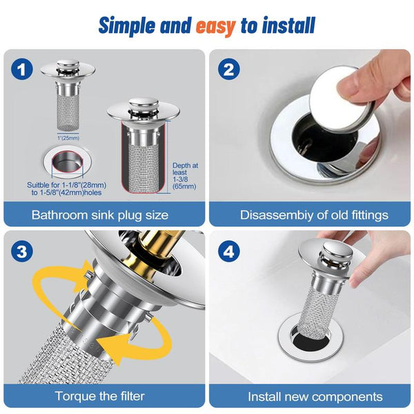 Pop Up Sink Drain Filter