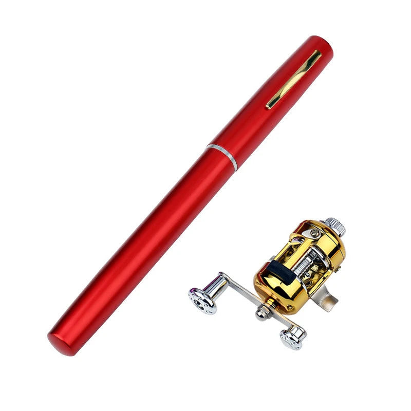 Outdoor Stream Portable Pocket Telescopic Mini Fishing Rod Pole with Reel Wheel
