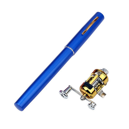 Outdoor Stream Portable Pocket Telescopic Mini Fishing Rod Pole with Reel Wheel
