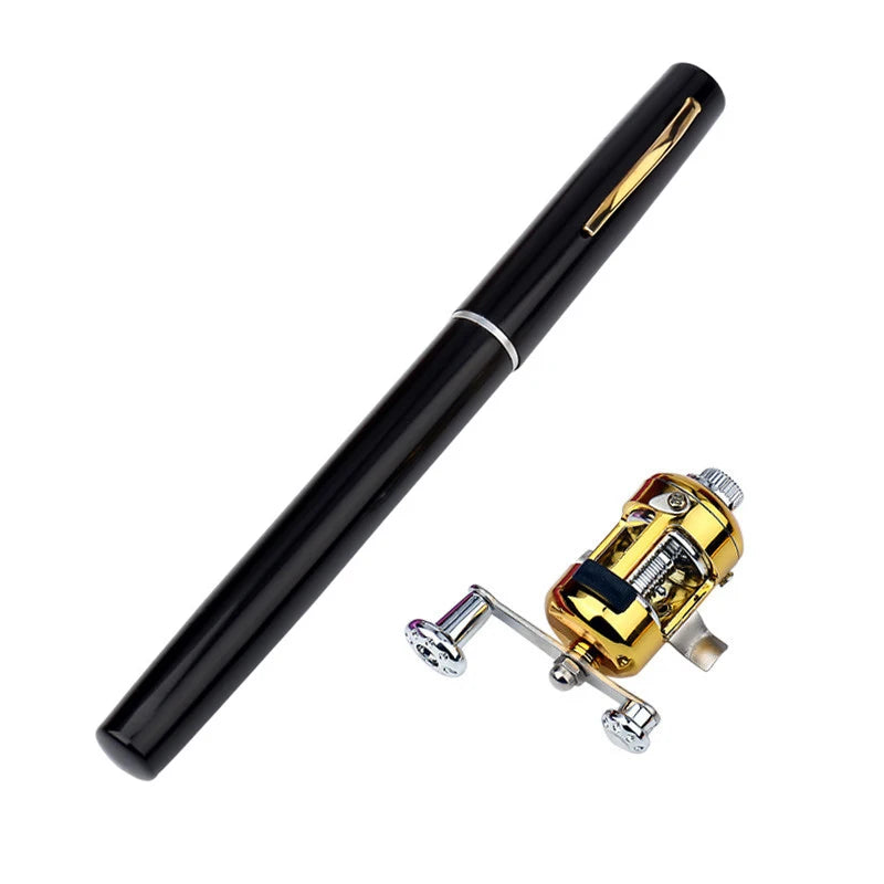 Outdoor Stream Portable Pocket Telescopic Mini Fishing Rod Pole with Reel Wheel