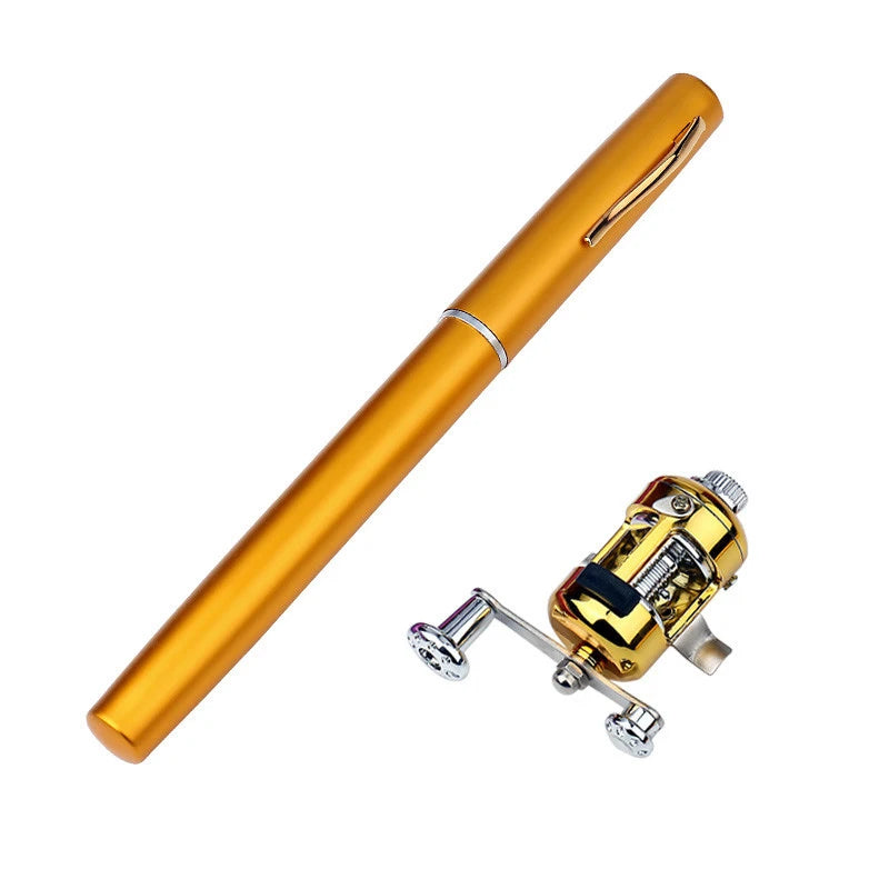 Outdoor Stream Portable Pocket Telescopic Mini Fishing Rod Pole with Reel Wheel