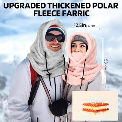 High Quality Arctic Velvet Sherpa Hood Ski Mask Adjustable 3 in 1 Warm Hood Warm Tool Thicken Neck Warm Hooded Men Women