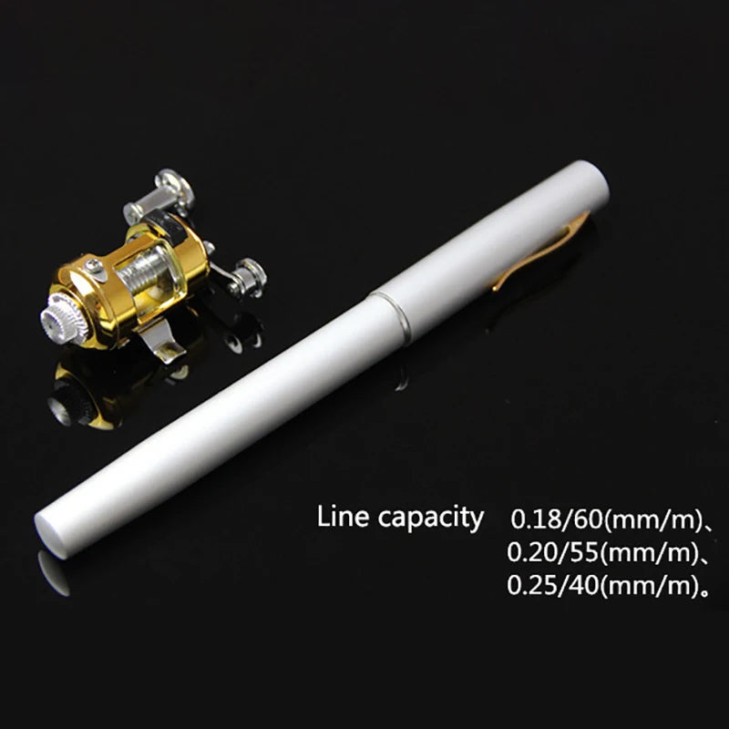 Outdoor Stream Portable Pocket Telescopic Mini Fishing Rod Pole with Reel Wheel