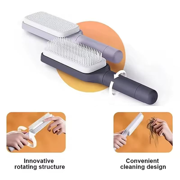 Rotatable Self Cleaning Hair Brush