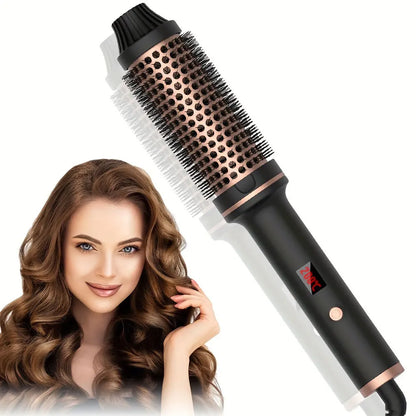 Wavy Thermal Brush, Hot Hair Brush, Blowout Dryer Brush Ionic Heated round Brush for Natural Curls Dual Voltage Thermal round Brush, Easy to Use Hair Styling Tool for Women & Girls