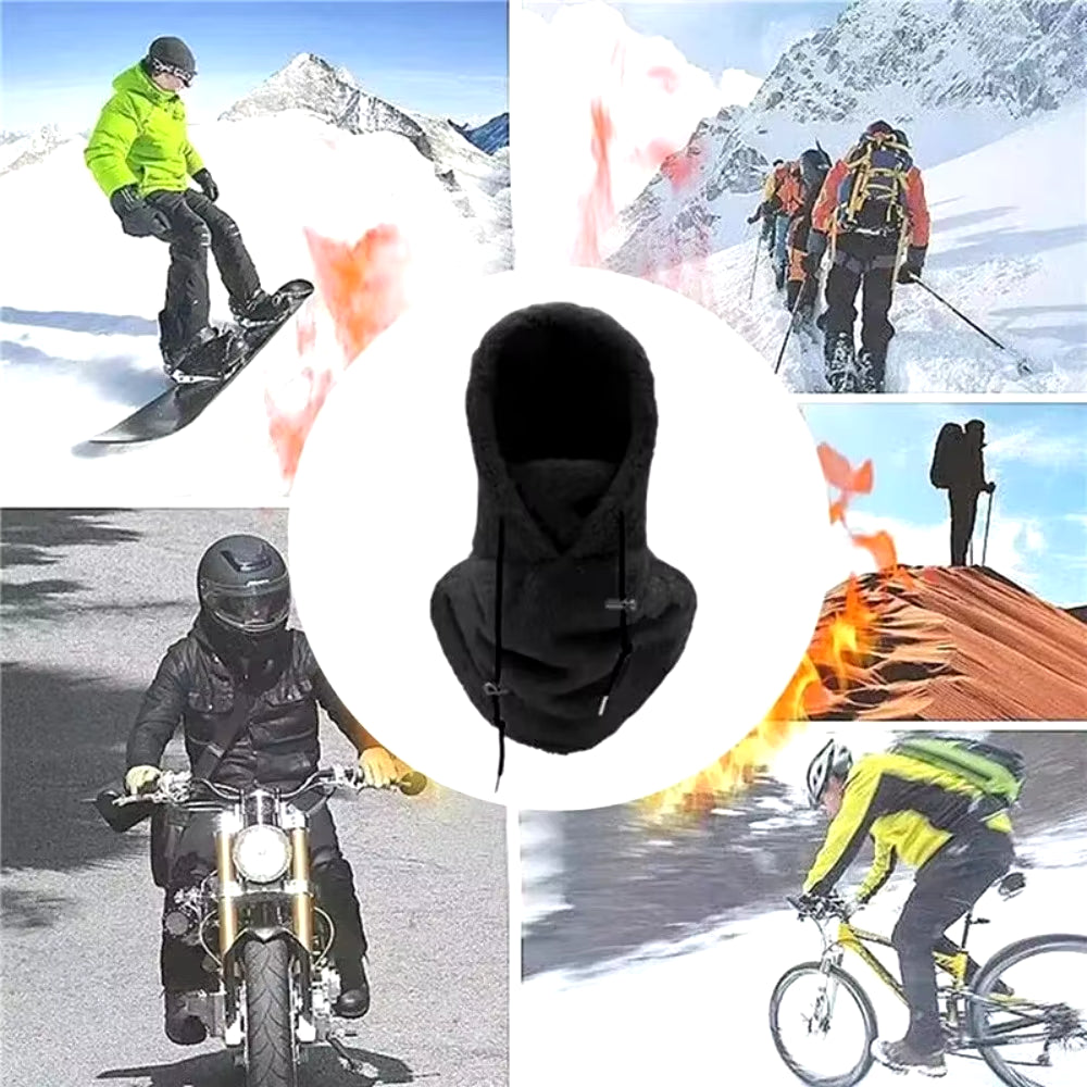 High Quality Arctic Velvet Sherpa Hood Ski Mask Adjustable 3 in 1 Warm Hood Warm Tool Thicken Neck Warm Hooded Men Women