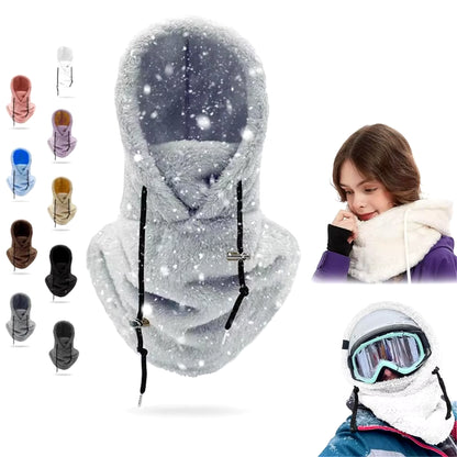 High Quality Arctic Velvet Sherpa Hood Ski Mask Adjustable 3 in 1 Warm Hood Warm Tool Thicken Neck Warm Hooded Men Women