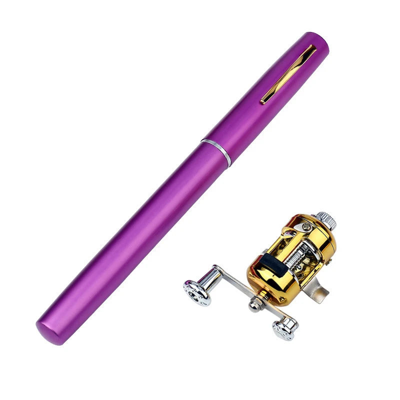 Outdoor Stream Portable Pocket Telescopic Mini Fishing Rod Pole with Reel Wheel