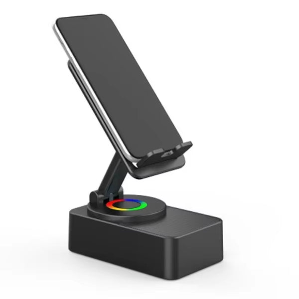 Wireless Desktop Bluetooth Speaker Universal Mobile Phone Holder with 360 Degree Rotating Portable Power Bank Charge for Home