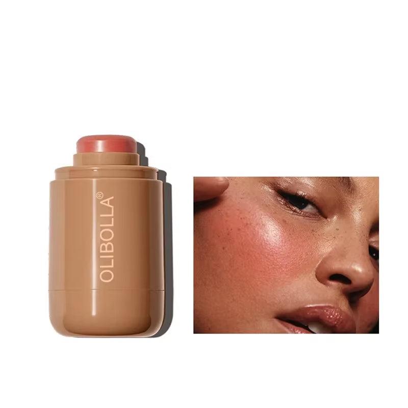 Magic Blush Stick 3-In-1 Cheek Lip Tinted Moistured Blush Stick Silky Brighten Blush Cream Blusher Cosmetics Tubes Matte Contour